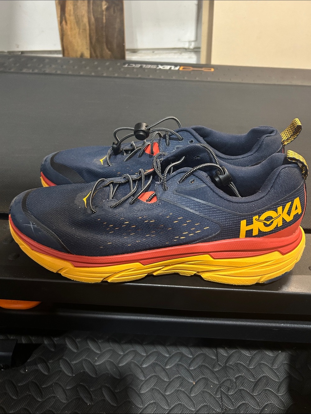 Hoka Men's Navy with Yellow & Red Challenger Atr 6